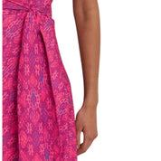 Ralph Lauren Women's Geo-Print Belted Crepe Midi Dress, Fuchsia