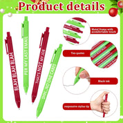 Geyoga 50-Pack Christmas Funny Pens – Snarky & Sarcastic Ballpoint Pens with Negative Quotes, Green & Red