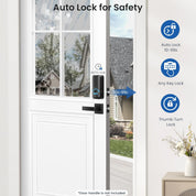 Veise Fingerprint Keyless Entry Door Lock – Matte Black, Biometric Smart Deadbolt with Keypad