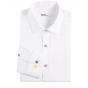 Bar III Men's Organic Cotton Slim Fit Button-Down Shirt – White, Size Medium
