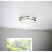 Hampton Bay Flaxmere 12" Brushed Nickel LED Flush Mount Ceiling Light