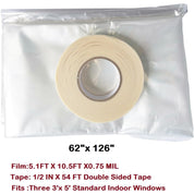 FonsBleaudy Insulating Film Window Kit – Shrink Film for 3 Windows, Cold Weather Insulator, Clear