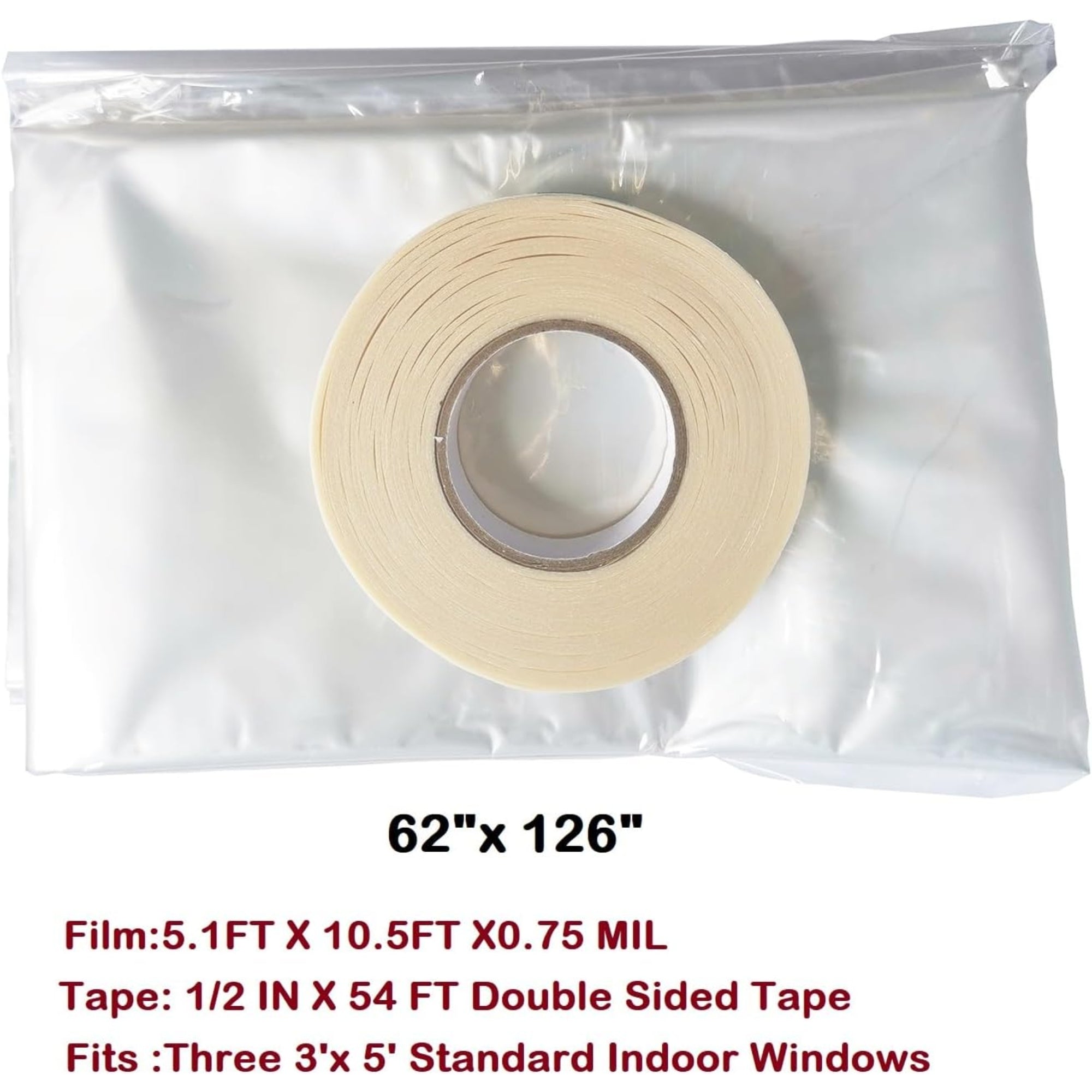 FonsBleaudy Insulating Film Window Kit – Shrink Film for 3 Windows, Cold Weather Insulator, Clear