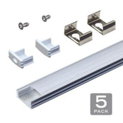 Armacost Lighting Surface Mount LED Tape Light Channel, Silver – 5-Pack