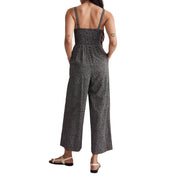 Madewell Women's Lucie Micro Daisy Wide-Leg Jumpsuit in True Black, Size Medium