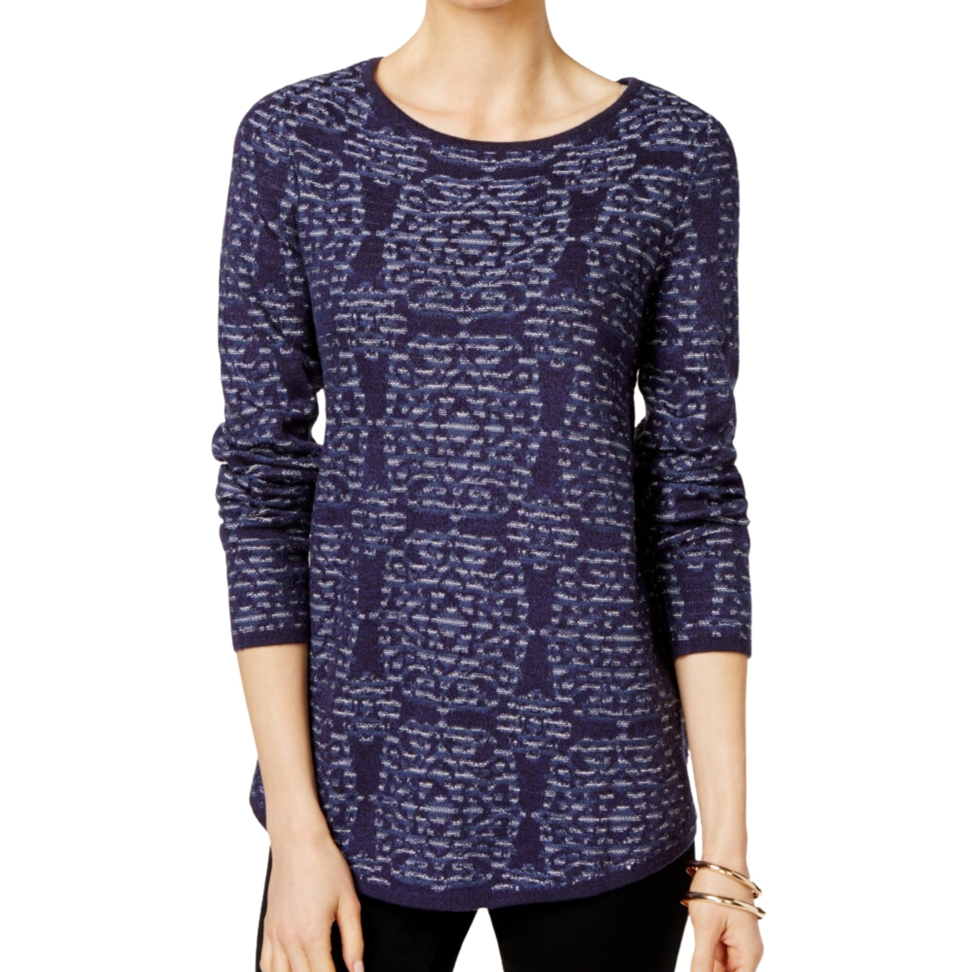 Charter Club Womens Blue Long Sleeve Jewel Neck Sweater - Size XXL