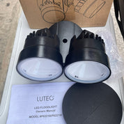 LED Flood Light (2 PACK) LUTEC 2-Light Black Outdoor Integrated LED Wall Mount