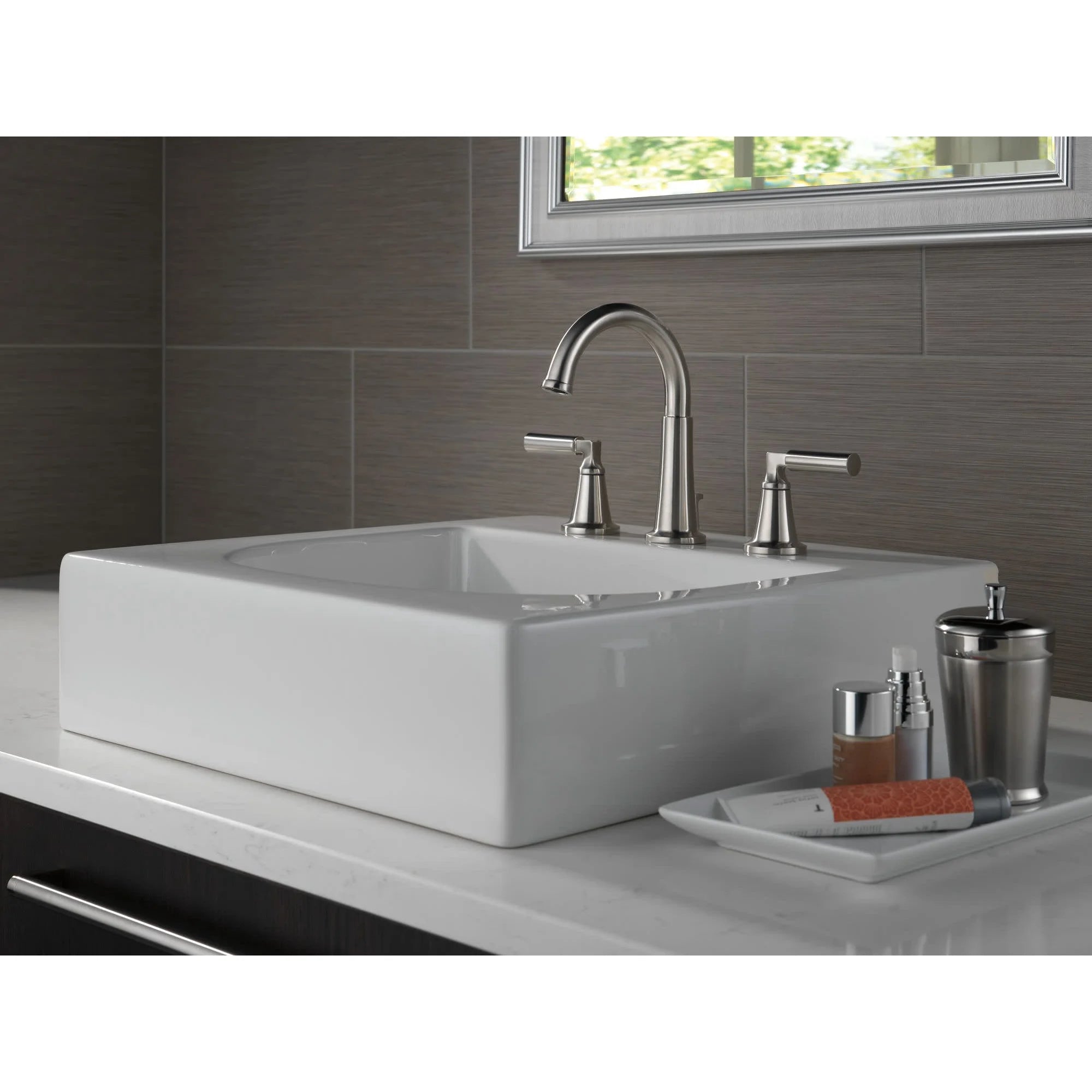 Delta Bowery 1.2 GPM Widespread Bathroom Faucet with Pop-Up Drain – Brilliance Polished Nickel