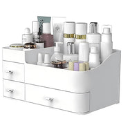 ONXE Large Capacity Makeup Organizer with Drawers – Waterproof Countertop Vanity Storage for Bathroom, Bedroom, and Desk – White