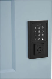 SmartCode 270 Contemporary Matte Black Touchpad Single Cylinder Electronic Deadbolt Featuring SmartKey Security™