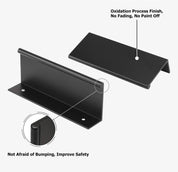 Peaha 10-Pack Black Cabinet Handles – 4-Inch Finger Pulls for Kitchen Drawers & Doors – Aluminum Alloy Edge Pull Hardware with Gold Finish – Easy to Install