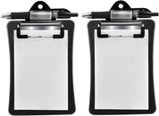 Clipco Mini Clipboard with Magnetic Back – Includes Paper Pad and Pen (2-Pack, Black)
