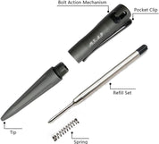 Cool Hand 4.3" EDC Tactical Bolt Action Pen – Compact Refillable Aluminum Barrel w/MTAP Logo, 0.5mm Ballpoint