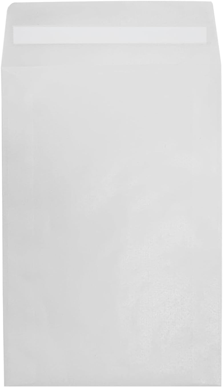 Pineville Paper Glassine Envelopes – 4" x 6" (102 x 152mm) – 1,000-Pack – Peel & Self-Seal Pockets – Compostable & Recyclable – Off White