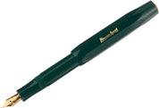 Kaweco CLASSIC SPORT Fountain Pen – Green with 23-Carat Gold-Plated Steel Nib & Iridium Tip – Medium (M) Nib – Uses Ink Cartridges – 13 cm