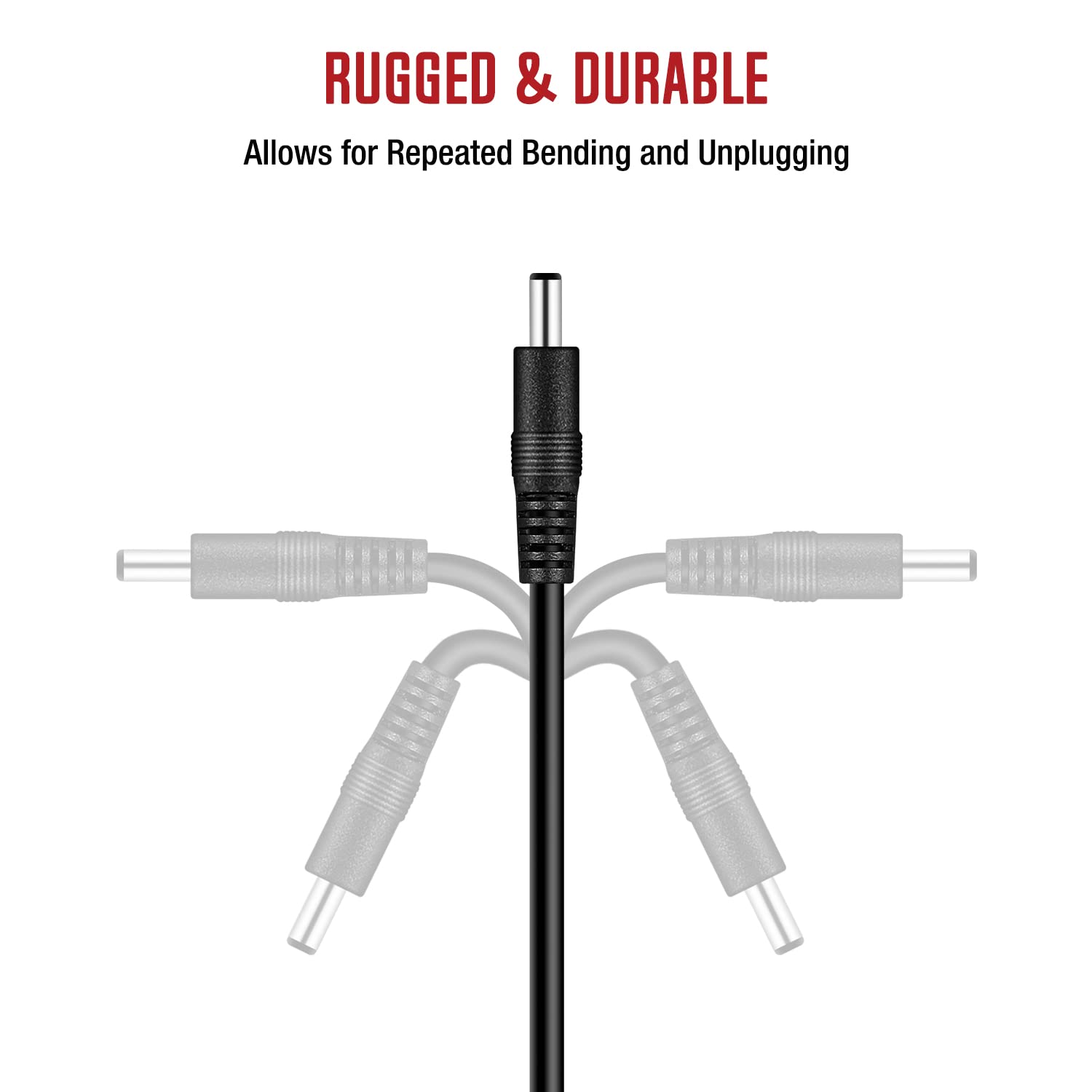 Tendelux 15ft DC 12V Power Extension Cable – Male-to-Female AC/DC Cord for CCTV Security Cameras, IR Illuminators & More