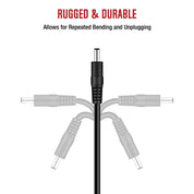 Tendelux 15ft DC 12V Power Extension Cable – Male-to-Female AC/DC Cord for CCTV Security Cameras, IR Illuminators & More