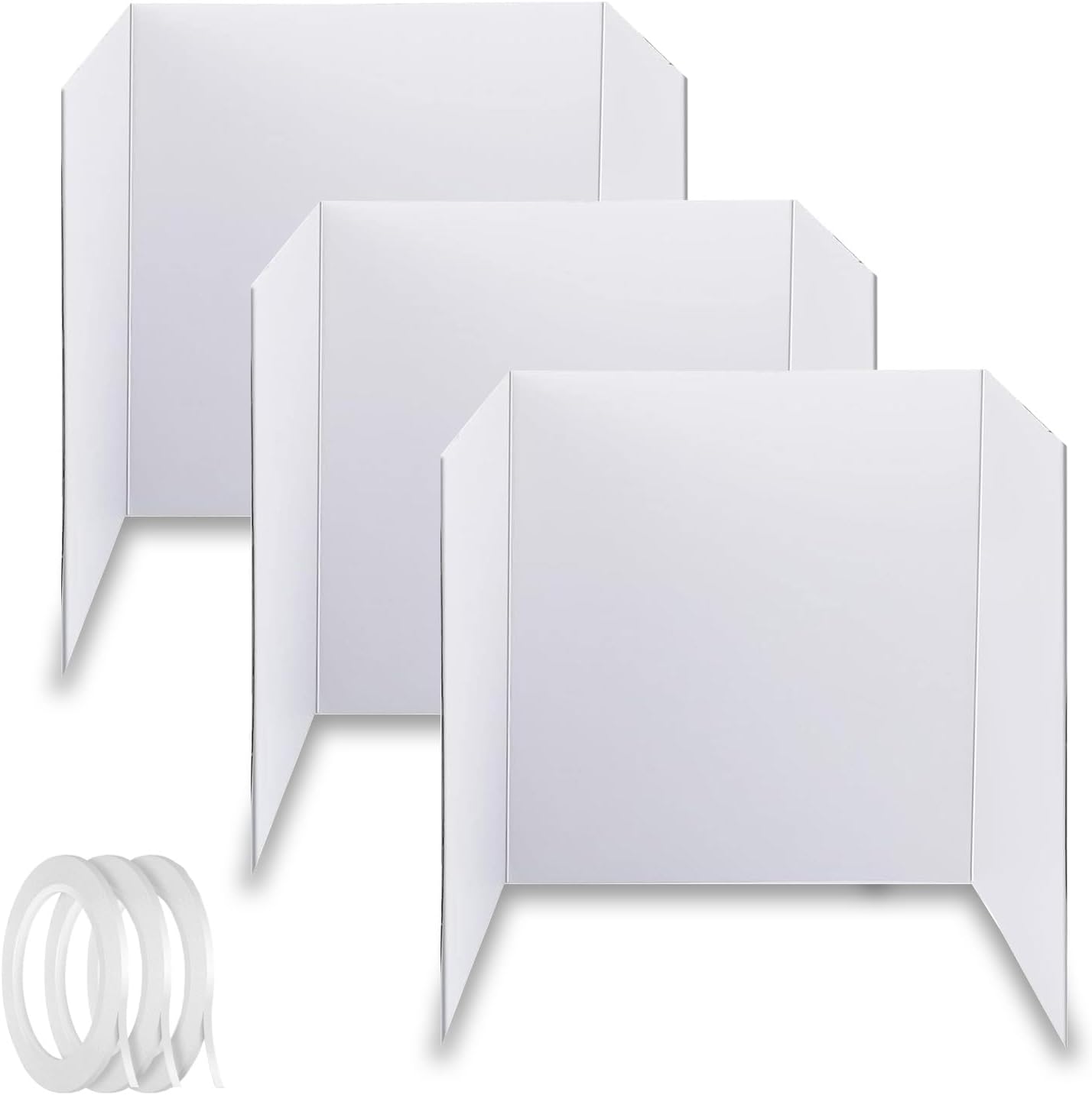 Medium Trifold Poster Board 24 x 16 inches – Corrugated Presentation Display with Double-Sided Tapes for School Projects & Science Fairs