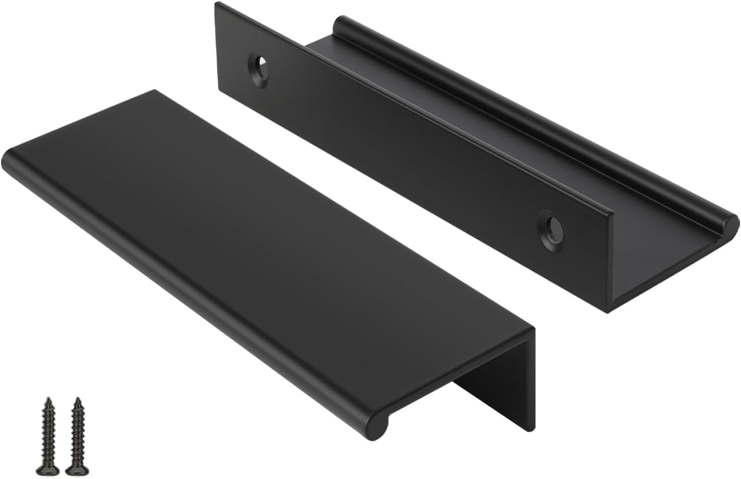 Peaha 10-Pack Black Cabinet Handles – 4-Inch Finger Pulls for Kitchen Drawers & Doors – Aluminum Alloy Edge Pull Hardware with Gold Finish – Easy to Install