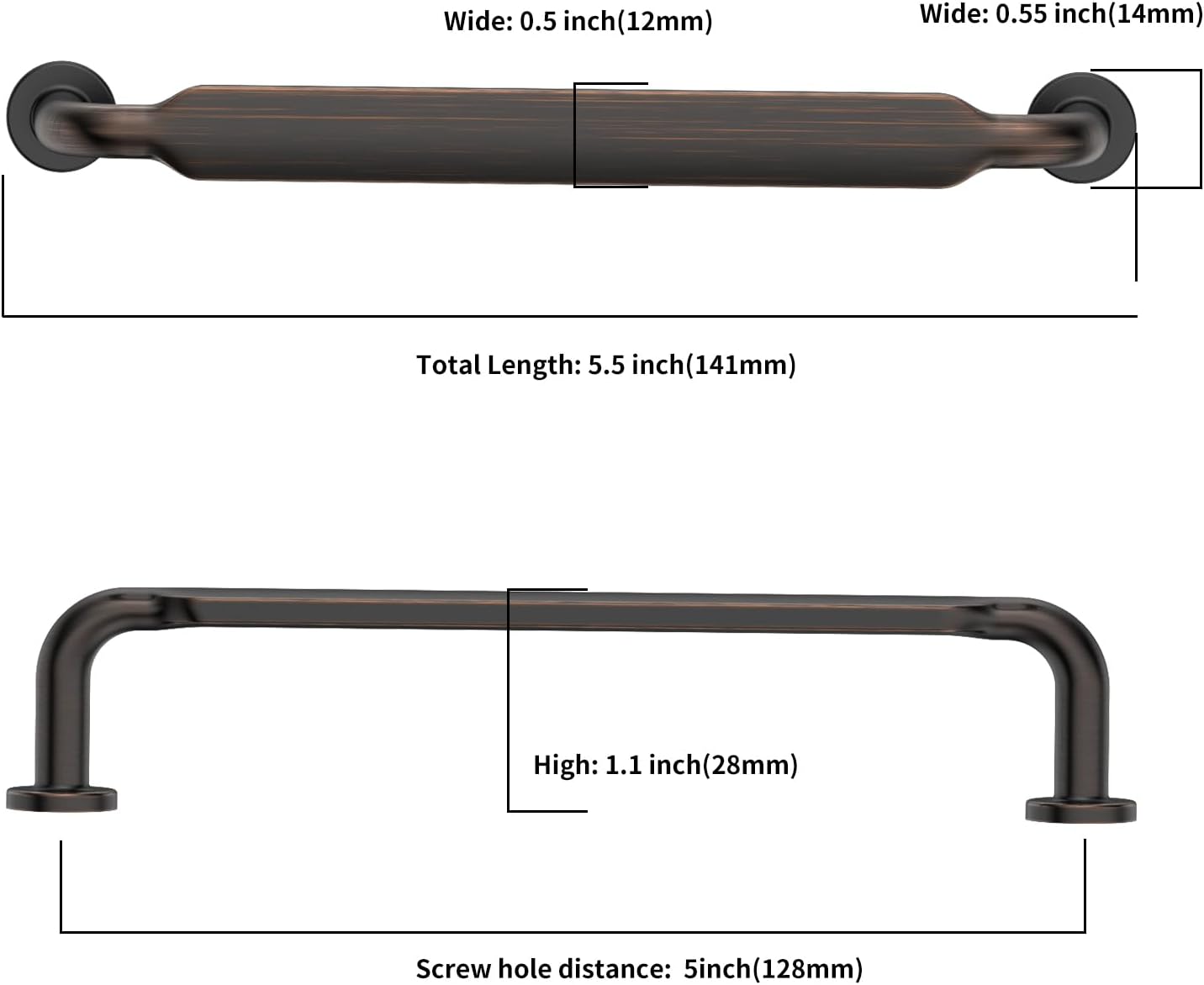 Asidrama 10-Pack 5-Inch Oil Rubbed Bronze Cabinet Pulls – Kitchen Drawer Handles – Arch & Bow Style