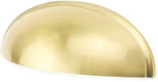 Goldenwarm 10-Pack 3" Brushed Gold Cup Pulls – Brass Bin Drawer Handles for Cabinets & Dressers
