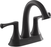 Kohler K-35951-4 Buckley 1.2 GPM Centerset Bathroom Faucet, Matte Black