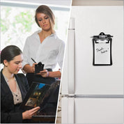 Clipco Mini Clipboard with Magnetic Back – Includes Paper Pad and Pen (2-Pack, Black)