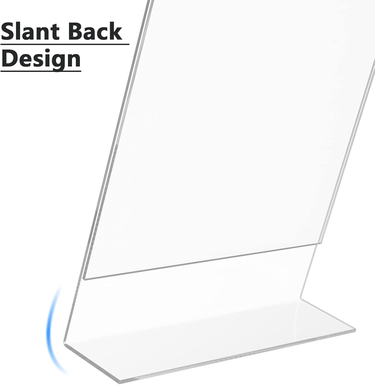 MaxGear Acrylic Sign Holder – Clear Plastic Display Stand, 8.5 x 11 Inches Slant Back Countertop Frame for Menus, Flyers, Office & Store Use – 3 Pack