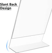 MaxGear Acrylic Sign Holder – Clear Plastic Display Stand, 8.5 x 11 Inches Slant Back Countertop Frame for Menus, Flyers, Office & Store Use – 3 Pack