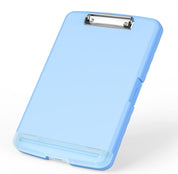 Plastic Clipboard with Storage – 8.5 x 11 High Capacity Side-Opening Folio Nursing Case with Pen Holder – Blue