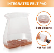 VIUME 24 Pcs Chair Leg Floor Protectors – Silicone Felt Furniture Pads for Hardwood Floors, Non-Slip Covers Reduce Noise & Prevent Scratches (Fits 1.3"-2", Clear)