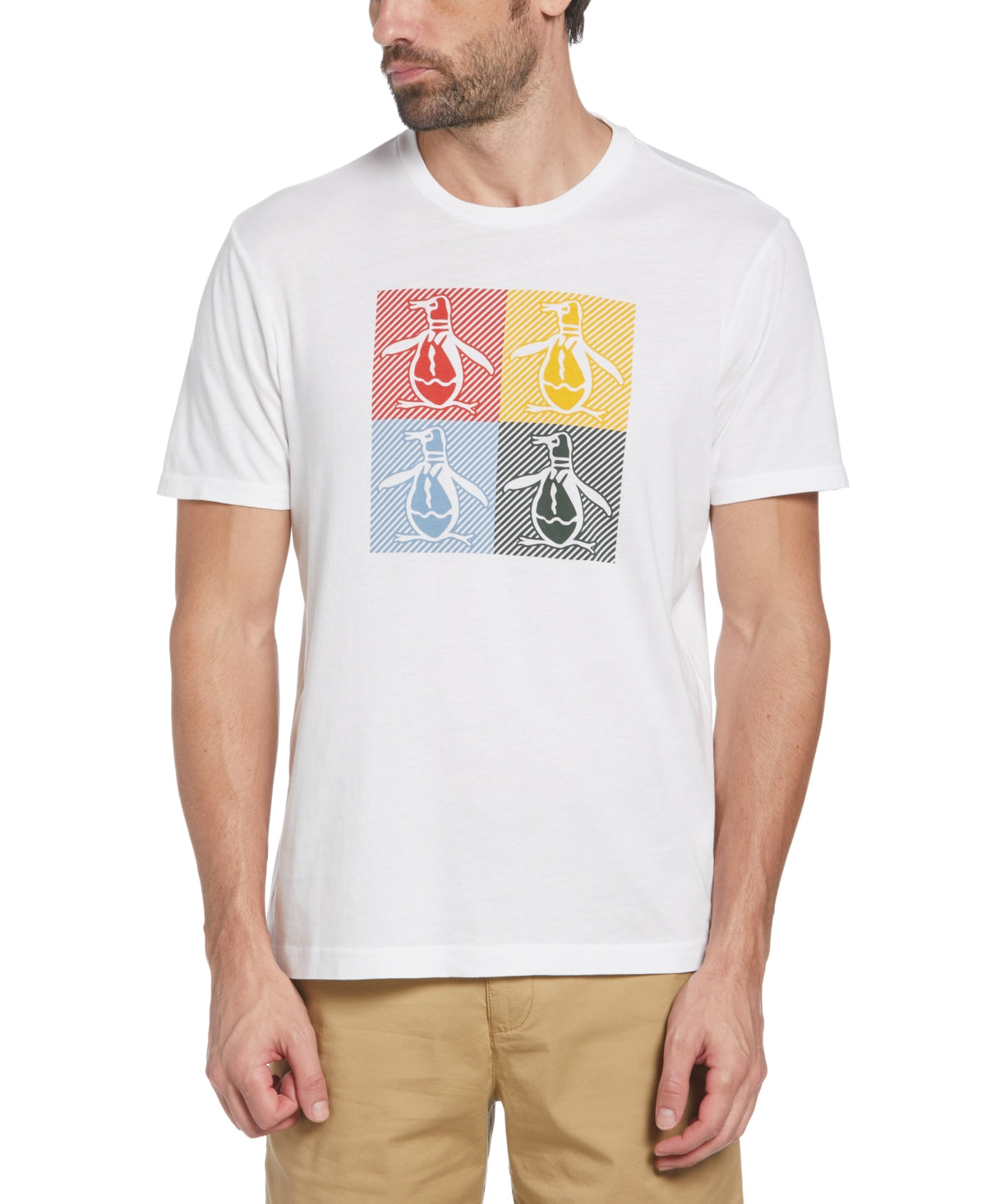 Original Penguin Men's Slim-Fit Multiple Pete Logo T-Shirt, White - Size XL