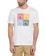 Original Penguin Men's Slim-Fit Multiple Pete Logo T-Shirt, White - Size XL