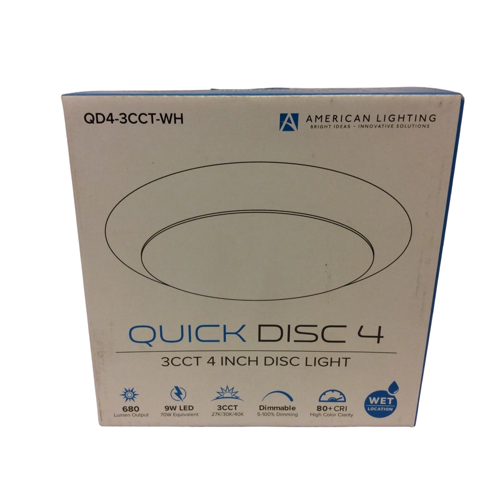 American Lighting QD4-3CCT-WH Quick Disc 4" Light – Dimmable, Energy Saving