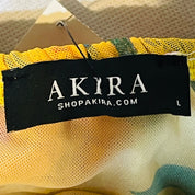 Akira Women's Off-The-Shoulder Tropical Bodysuit – Yellow, Large