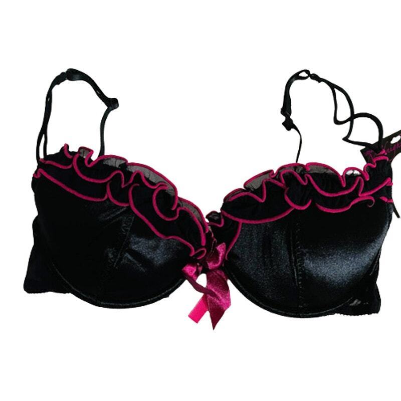 Seven 'til Midnight Flirty Frills Bra Black 34C