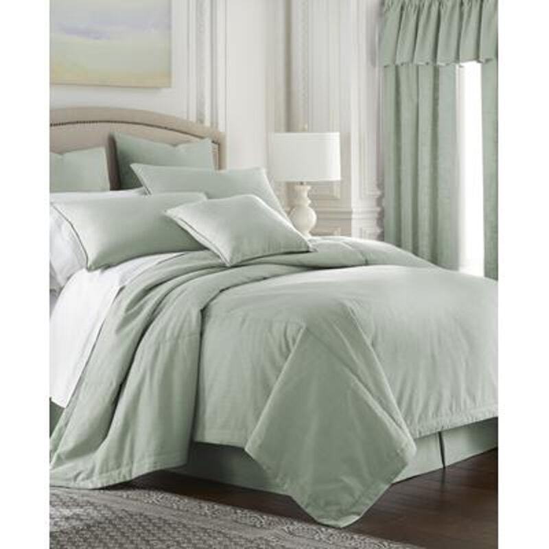 Colcha Linens Cambric Seafoam Green Queen Comforter – 100% Cotton