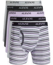 Alfani Men's 5-Pack Stripe and Solid Boxer Briefs, Moisture-Wicking - Grey/Mauve
