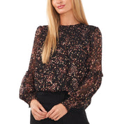 CeCe Women’s Blouse Bundle – 2-Pack – Size XS – Floral Off-Shoulder & Black Smocked Tops
