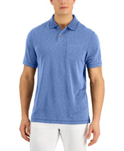 Club Room Men's Classic-Fit Performance Stretch Polo Shirt, Blue - Medium