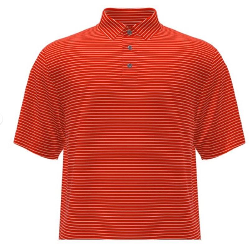 PGA Tour Men's Feeder Stripe Golf Polo Shirt Orange