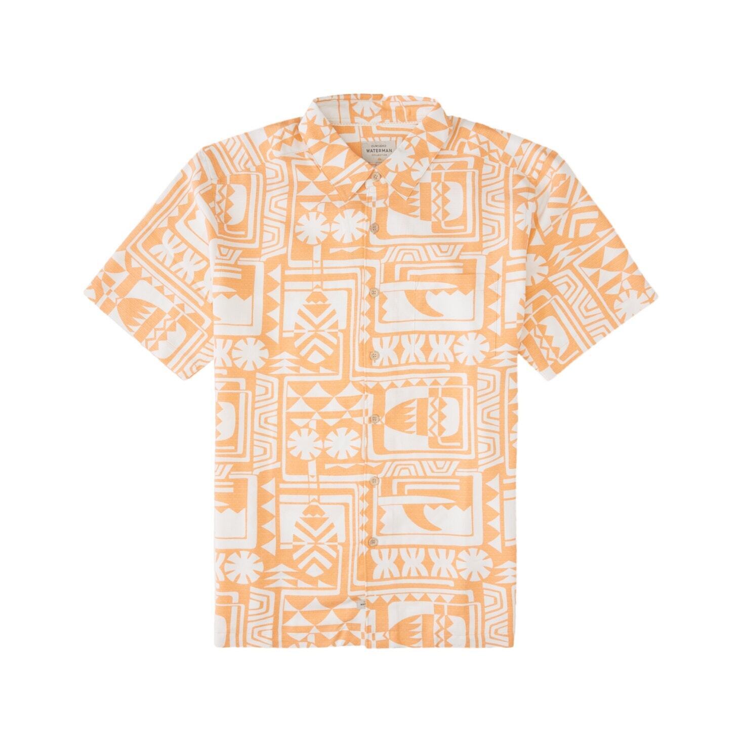 Quiksilver Men's Dogpatch Vibes Woven Shirt, Orange - 2XL