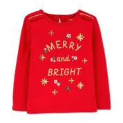 Carter's Toddler Girls' Merry and Bright Holiday Long-Sleeve Top - Size 2T