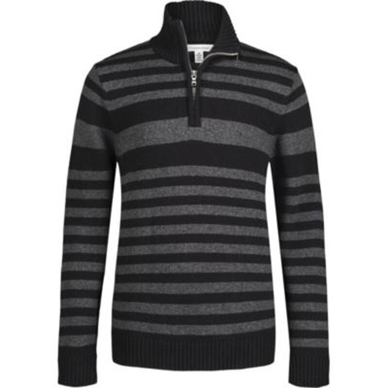 Calvin Klein Big Boys' Tonal Stripe 1/4 Zip Sweater - Size Medium