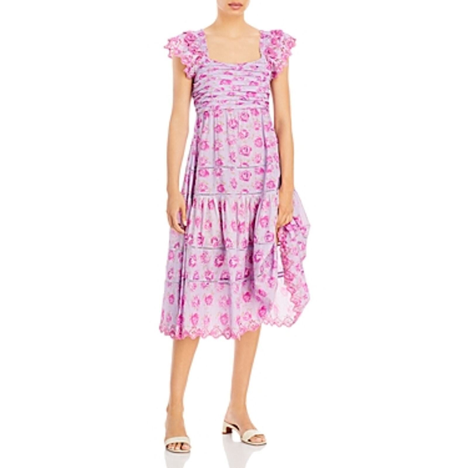 LoveShackFancy Harlyn Dress Lilac Fusion - Size 4