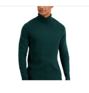 Club Room Men's Textured Cotton Turtleneck Sweater in Green, Medium