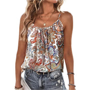 Women's Retro Paisley Print Cami Top - Medium