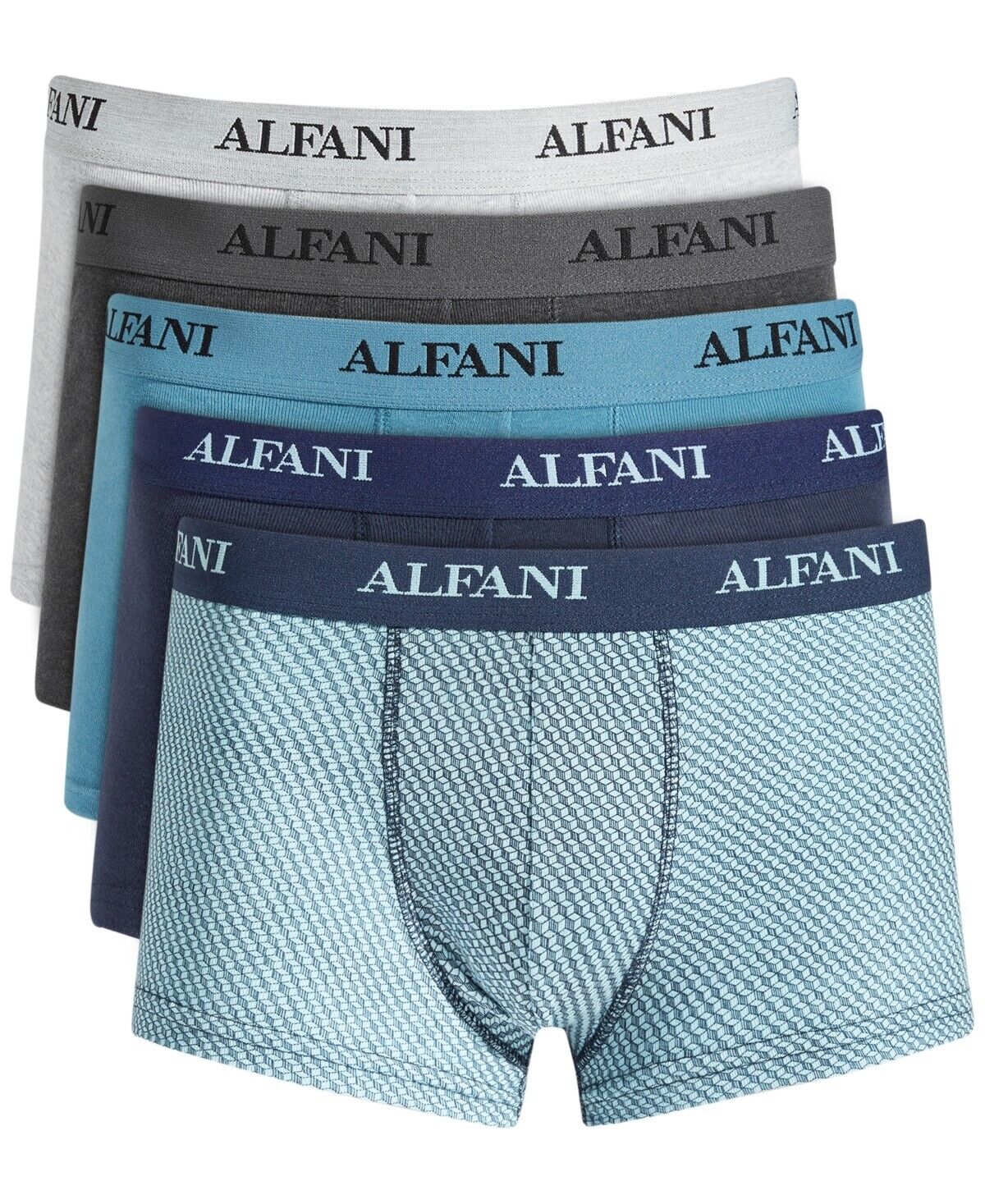 Alfani Men's 5-Pack Trunks AlfaTech Moisture Wicking Tagless Cotton Multicolor