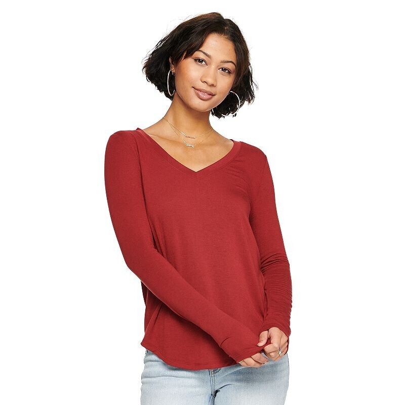Favorite Women's V-Neck Long Sleeve Tee - Large Size