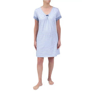 Miss Elaine Cotton Striped Nightgown Blue Small